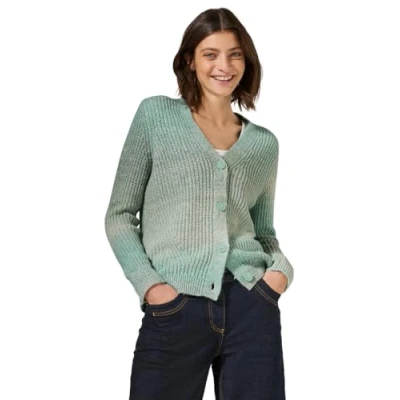 Abbildung von Cecil MIT Vausschnitt Strickjacke, Damen, Größe: Large, Grün