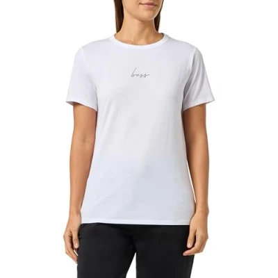 Abbildung von BOSS Elogo Crystal Tshirt basic, Damen, Größe: Small, White