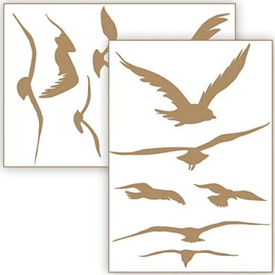 Abbildung von Vogelschutz und Fensterschutz 12 Aufkleber Schutz vor Vogelschlag Sticker Vögel (Hellbraun)