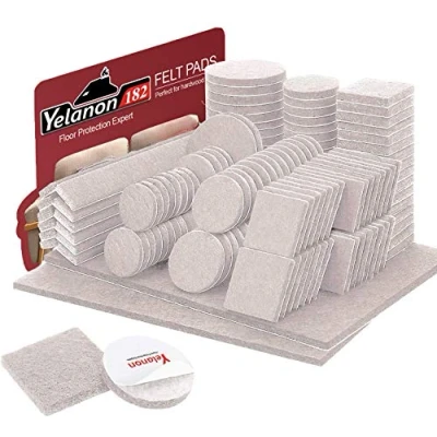 Abbildung von Yelanon Filzgleiter Selbstklebend 182 Stück Für Stühle Möbelgleiter Filz Stuhl Chair Leg Floor Protectors