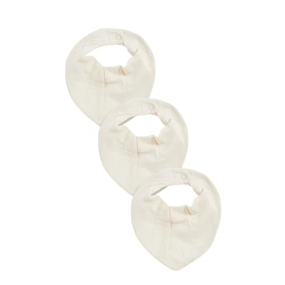 Abbildung von Next Muslin BABY Dribble BIBS 3 PACK Tuch für Kinder, Größe: One Size, Cream