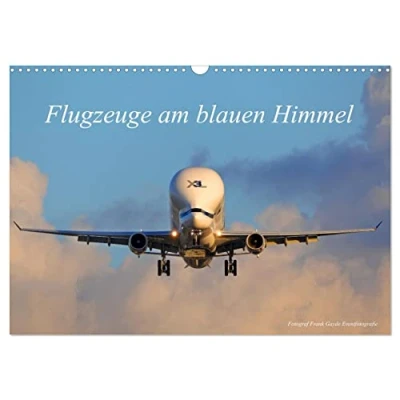 Abbildung von Flugzeuge am blauen Himmel (Wandkalender 2025 DIN A3 quer), CALVENDO Monatskalender