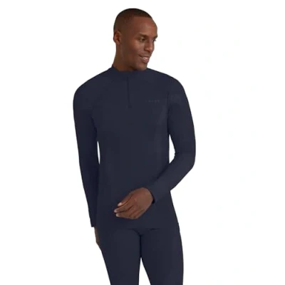 Abbildung von FALKE Herren Baselayer Shirt Wool Tech. Funktionsmaterial Wolle Schnelltrocknend Warm 1 Stück, Blau (Space Blue 6116), L