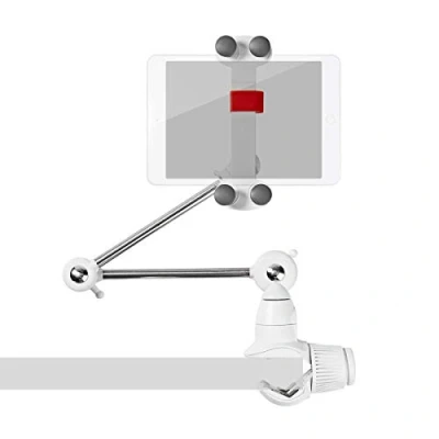 Abbildung von Nedis Tablet und Smartphone Halterung Faltbarer Arm 4 12&quot;&quot; Bildschirmdurchmesser Interaktiv 360 Vollbeweglich Universal Max. 1kg Vier runde Halterungen, TDMT111WT, Weiss/Metall