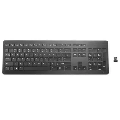 Abbildung von HP Wireless Premium Keyboard Tastaturen (Standard, Kabellos, RF Wireless, Membran Schlüsselschalter, Schwarz)