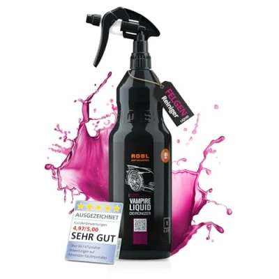 Abbildung von ADBL Vampire Liquid (1L) Hochwirksamer Flugrost und Felgenreiniger für Lack Felgen Maximale Haftung längere Wirkung pH neutral sicher alle Oberflächen, Starker Wirkindikator