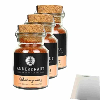 Abbildung von Ankerkraut Bratengewürz 3er (3x90g Glas) + usy Block