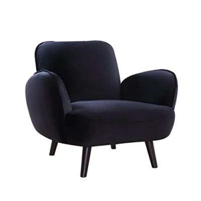 Abbildung von Atlantic Home Collection BEN, Sessel, Samt, schwarz