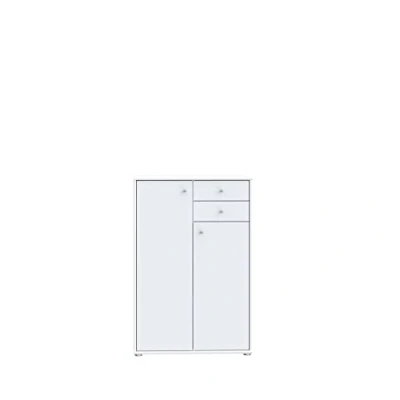 Abbildung von Forte Tempra 2 Kommode mit Türen und Schubladen, Holzwerkstoff, weiß, Bx H xT: 73,7 x 111,1 34,8 cm