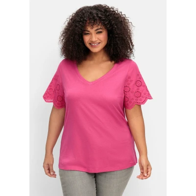 Abbildung von Sheego Tshirt print, Damen, Größe: 40/42, Fuchsia