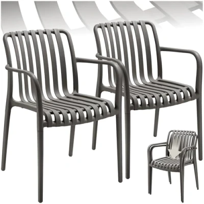 Abbildung von tectake Gartenstuhl Gartenstühle (Set, 2 St), Wetterfester, strapazierfähiger und langlebiger Kunststoff