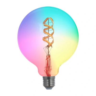 Abbildung von LUUMR Smart LED, E27, G125, 4W, RGB, Tuya, WLAN, klar, CCT