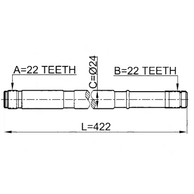 Abbildung von FEBEST 0212 N16LH Antriebswelle Vorderachse links 422 NISSAN: Almera II Schrägheck