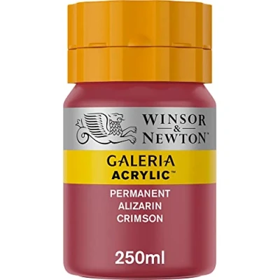 Abbildung von Winsor &amp; Newton 2137466 Galeria Acrylfarbe, hohe Pigmentierung, lichtecht, buttrige Konsistenz, 250 ml Tube Permanent Alizarinkarmesin