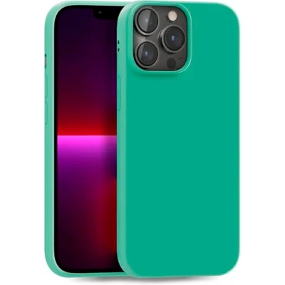 Abbildung von MyGadget Hülle kompatibel mit iPhone 13 Pro Max robuste Handyhülle TPU Case Slim Silikonhülle Back Cover Kratzfest Schutzhülle matt Smaragdgrün
