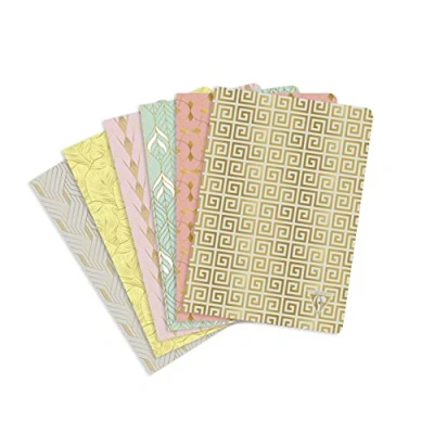 Abbildung von Clairefontaine 193036C Packung mit 6 Notizbücher Neo Deco Kollektion Frühling Sommer, 14,8x21cm 48 Blatt liniert, 90g, Motive sortiert, 1 Pack