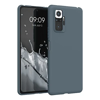 Abbildung von kwmobile Hülle kompatibel mit Xiaomi Redmi Note 10 Pro weiches TPU Silikon Case Cover geeignet für kabelloses Laden Dunkler Schiefer