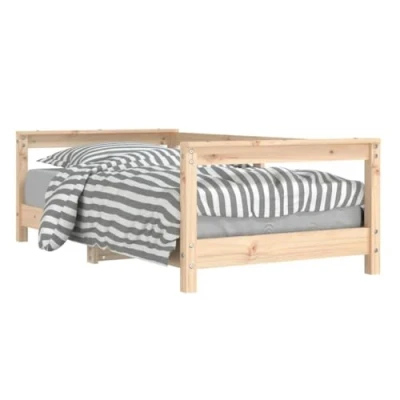 Abbildung von vidaXL Kinderbett, Kinder Bettgestell mit robusten Latten, Hausbett für Kleinkinder ab 4 Jahren, Einzelbett Jugendbett Holzbett, 70x140 cm Massivholz Kiefer