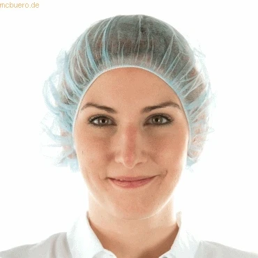 Abbildung von HYGONORM Bettina Baretthaube Light, Beutel, 1 Packung = 100 Stück, 60 cm, blau