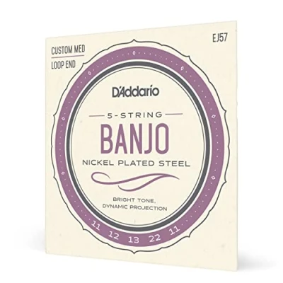 Abbildung von D&#039;Addario EJ57 5 String Banjo Strings, Nickel, Custom Medium, 11 22