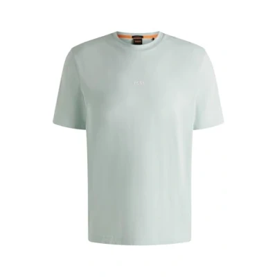 Abbildung von BOSS Herren TChup Relaxed Fit T Shirt aus Stretch Baumwolle mit Logo Print Hellblau M