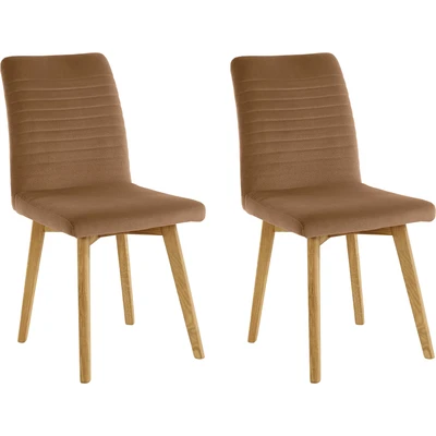 Abbildung von OTTO products Esszimmerstuhl &quot;Alessja&quot;, (Set), 2 St., Microfaser, Bezug aus Gestell Eiche Massivholz
