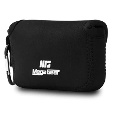 Abbildung von MegaGear MG682 Canon PowerShot G5 X Ultraleichte Kameratasche aus Neopren mit Karabiner Haken schwarz