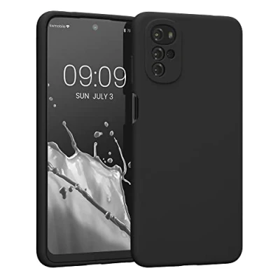 Abbildung von kwmobile Hülle kompatibel mit Motorola Moto G22 Silikon Handy Case Handyhülle weiche Oberfläche kabelloses Laden Schwarz