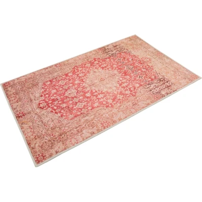 Abbildung von Wecon home Badematte &quot;Polaroid&quot;, Höhe 6 mm, rutschhemmend beschichtet, fußbodenheizungsgeeignet schnell trocknend, Vintage Orient Stil, Badezimmerteppich, waschbar