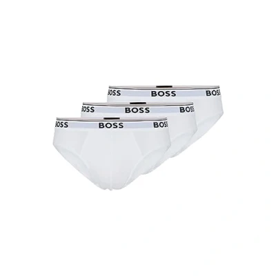 Abbildung von BOSS Herren 3er Pack Klassische Stretch Slips mit normaler Passform Slip, Weiss/opulenter Garten, Large