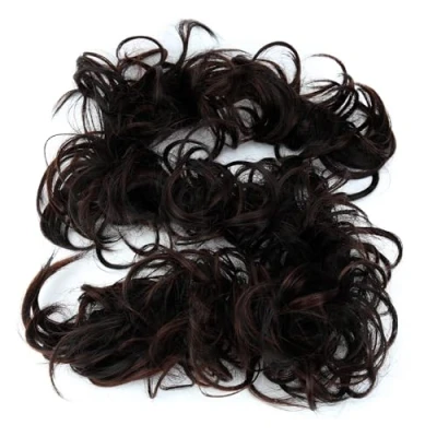 Abbildung von CAISHA XXL Haarteil Haargummi Hochsteckfrisuren Voluminös Gelockt Unordentlich Dutt Braun Schwarz Mix HW37