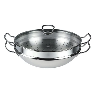 Abbildung von Fissler Wok &quot;Nanjing&quot;, Edelstahl 18/10, (1 tlg.), Ø 36 cm, Induktion