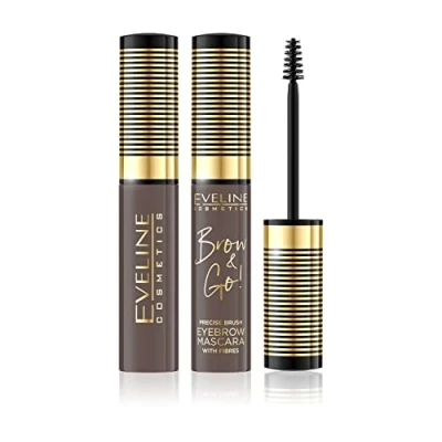 Abbildung von Eveline Augenbrauen Mascara Brow&amp;Go mit Verdickungsfasern, Präzisionsbürste für exaktes Augen Make up, 1 x 10 ml Nr. 01 light