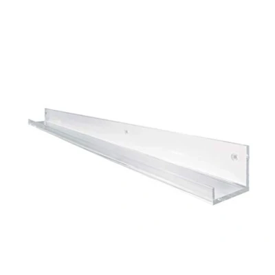 Abbildung von SIGEL GA110 Schmales Galerieboard / Regalboard Ablageboard 100 cm, aus hochwertigem, hochglänzenden Acryl glasklar im geradlinigen, eckigen Design, Bilderleiste