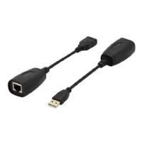 Abbildung von DIGITUS USB Extender Reichweite 45 m 1.1 UTP, STP &amp; S FTP Netzwerk Kabel ab Cat 5 Plug Play Schwarz