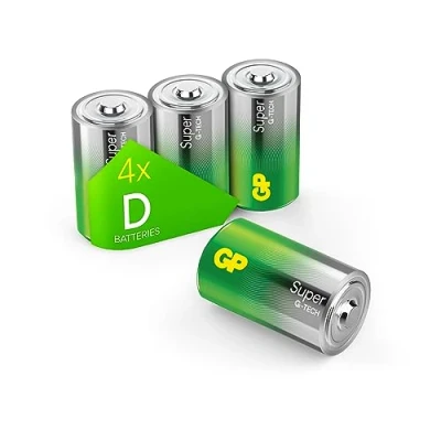 Abbildung von GP Super Alkaline Batterien D Mono, LR20, 1,5 V, 4 Stück, ideal für Die Stromversorgung von Geräten des täglichen Bedarfs Neue G TECH Technologie