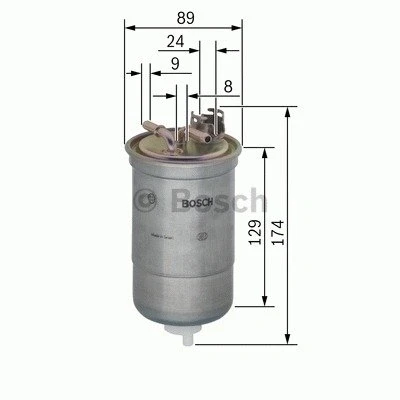Abbildung von BOSCH 0 450 906 318 Kraftstofffilter Leitungsfilter 8mm FORD: Galaxy Mk1 MPV