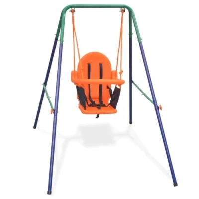 Abbildung von vidaXL Spielturm Kleinkinder Schaukelset mit Sicherheitsgeschirr Orange