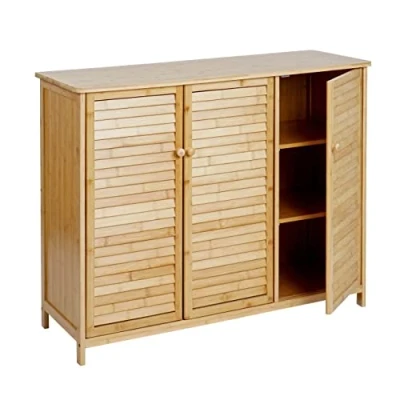 Abbildung von Mendler Sideboard HWC B18AM, Schrank Kommode Highboard, 3 Türen Bambus 81x97x34cm