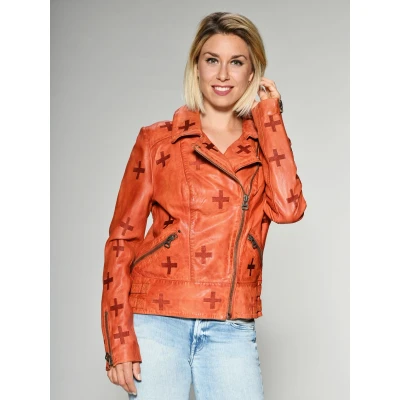 Abbildung von Maze Movas Lederjacke, Damen, Größe: Small, Orange