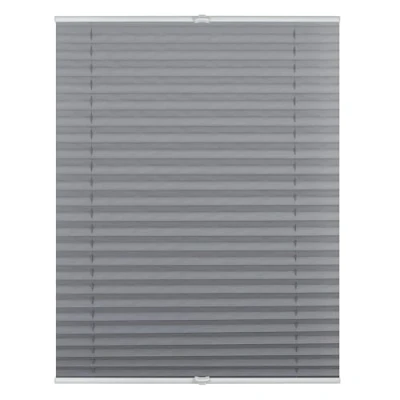 Abbildung von Roomy Plissee Klemmfix, verspannt, Blickdicht, Sichtschutz Sonnenschutz Jalousie Grau, 60 cm x 130 (B L)