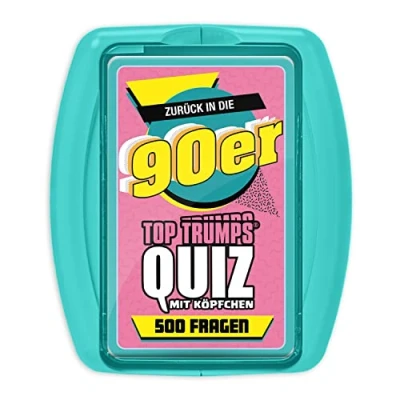 Abbildung von Winning Moves TOP TRUMPS QUIZ 90er Kartenspiel für Erwachsene Alter 8+ Deutsch