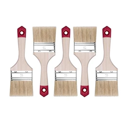 Abbildung von HARDY WORKING TOOLS Flachpinsel Set 5 teilig, Stück 75 mm Breite, Malerpinsel mit Holzgriff, Lackpinsel Serie *40*, 5PCS, Pinselset A0202 400530