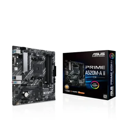 Abbildung von ASUS Prime A520M A II/CSM AMD AM4 (3. Generation Ryzen) microATX Commercial Motherboard (ECC Speicher, M.2 Unterstützung, 1 GB Ethernet, DP/HDMI 2.1/D Sub, 4K @ 60 Hz, USB 3.2 Gen1Type A, ARGBheader