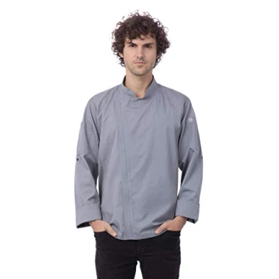 Abbildung von Chef Works Herren Hartford Kochmantel Kochjacke, GRAU, XXX Large