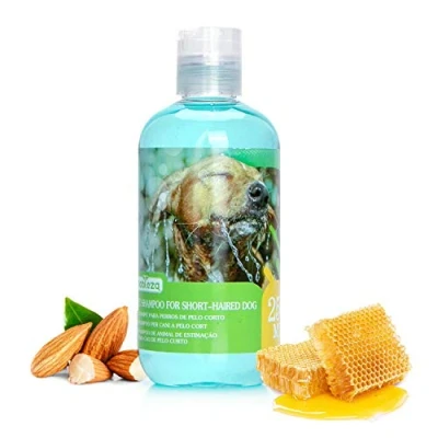 Abbildung von Nobleza Welpen Shampoo Mild Nach Mandeln und Honig Duftend,Hundeshampoo Gegen Juckreiz für Kurzhaarige Hunde speziell Französische Bulldogge Mops 250 ml