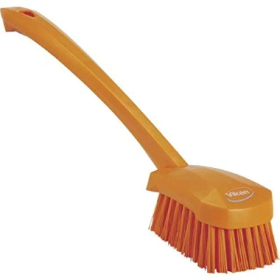 Abbildung von Vikan Hygiene Spülbürste Mit langem Stiel Harte Borsten Orange