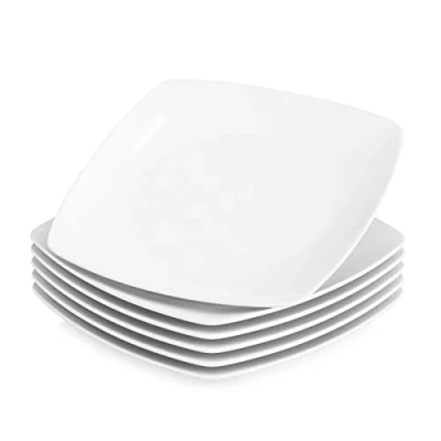 Abbildung von MALACASA, Serie Julia, Teller Set 6 Personen Modern, teilig Weiß Porzellan Speiseteller,24,8cm kleiner Essteller
