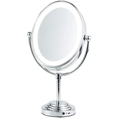 Abbildung von Sichler Beauty Makeup Spiegel: XL LED Kosmetikspiegel, Akku, Bluetooth Lautsprecher, 1x / 5X Vergröß. (Kosmetik Spiegel mit Beleuchtung, Zoom, Geschenkideen)