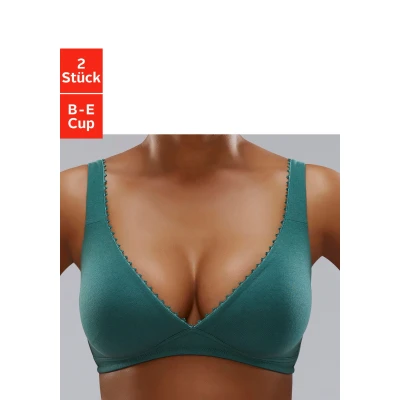 Abbildung von petite fleur Bralette BH, ohne Bügel in High Apex Schnittform mit Zierborte, Basic Dessous